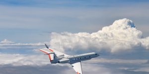 HALO during first flight with the Belly Pod